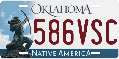OK license plate 586VSC