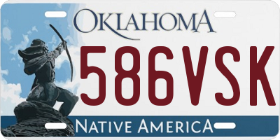 OK license plate 586VSK