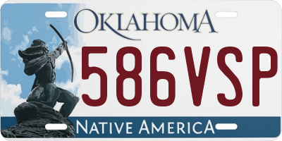OK license plate 586VSP