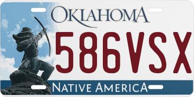 OK license plate 586VSX