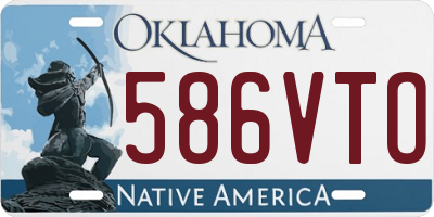 OK license plate 586VTO