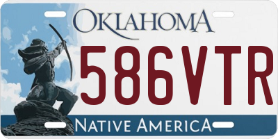 OK license plate 586VTR