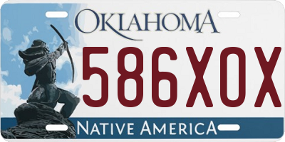 OK license plate 586XOX