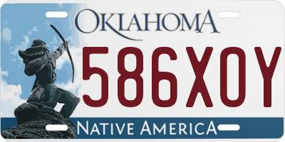 OK license plate 586XOY