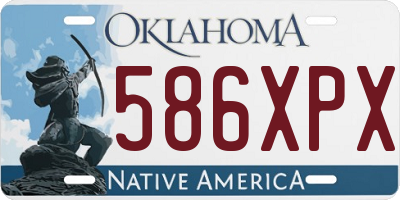 OK license plate 586XPX