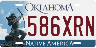 OK license plate 586XRN