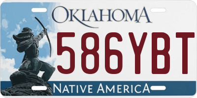 OK license plate 586YBT