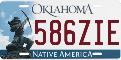 OK license plate 586ZIE