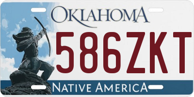 OK license plate 586ZKT