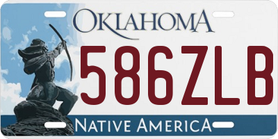 OK license plate 586ZLB