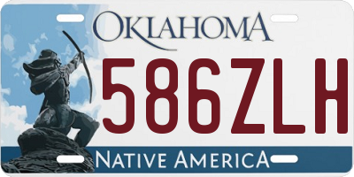 OK license plate 586ZLH