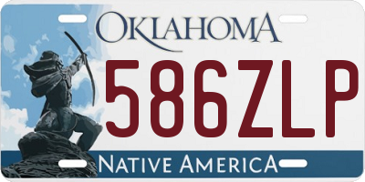 OK license plate 586ZLP