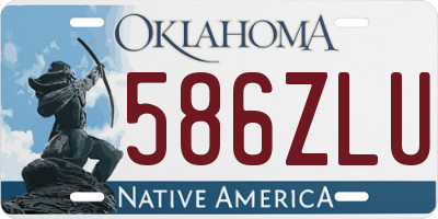 OK license plate 586ZLU