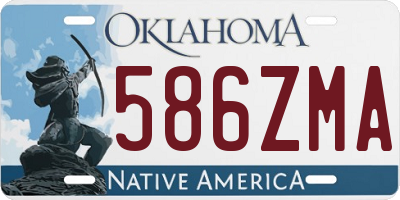 OK license plate 586ZMA