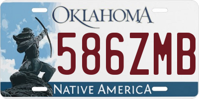 OK license plate 586ZMB