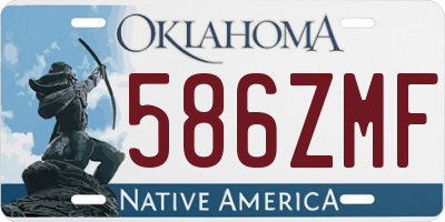 OK license plate 586ZMF