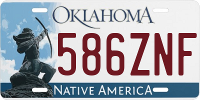 OK license plate 586ZNF