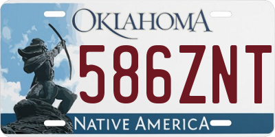 OK license plate 586ZNT