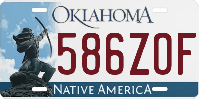 OK license plate 586ZOF