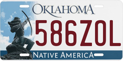 OK license plate 586ZOL