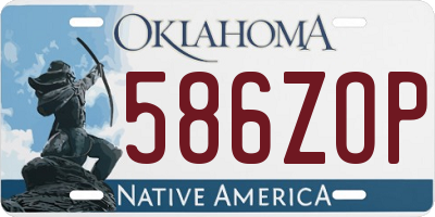 OK license plate 586ZOP