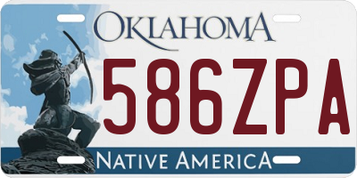 OK license plate 586ZPA