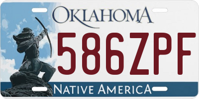 OK license plate 586ZPF