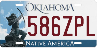 OK license plate 586ZPL