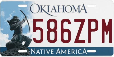 OK license plate 586ZPM