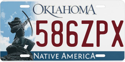 OK license plate 586ZPX