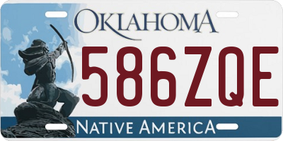 OK license plate 586ZQE