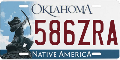 OK license plate 586ZRA
