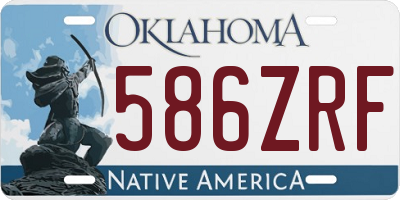 OK license plate 586ZRF