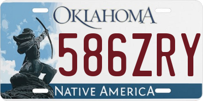 OK license plate 586ZRY