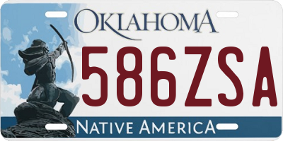 OK license plate 586ZSA