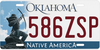 OK license plate 586ZSP