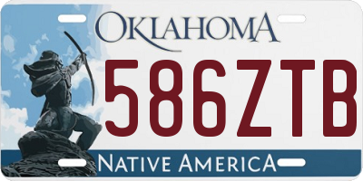 OK license plate 586ZTB