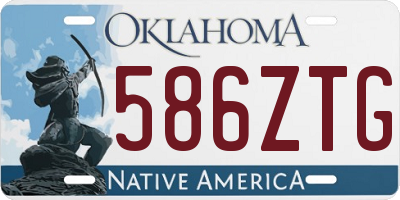 OK license plate 586ZTG