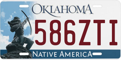 OK license plate 586ZTI