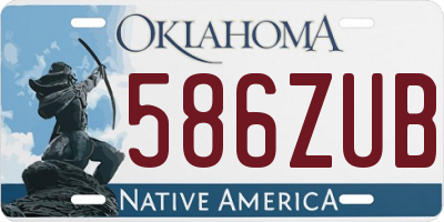 OK license plate 586ZUB