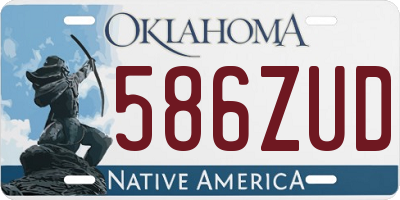 OK license plate 586ZUD