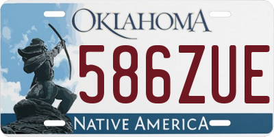 OK license plate 586ZUE