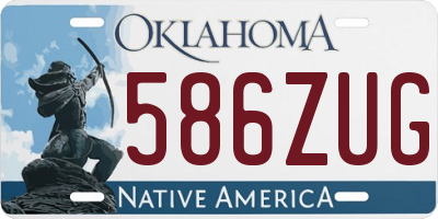 OK license plate 586ZUG