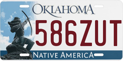 OK license plate 586ZUT