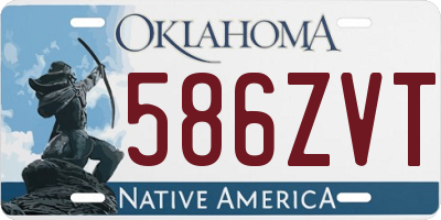OK license plate 586ZVT
