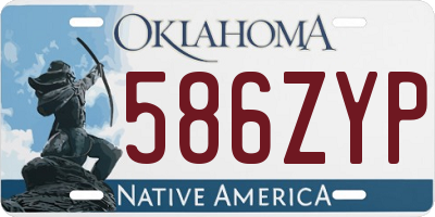 OK license plate 586ZYP