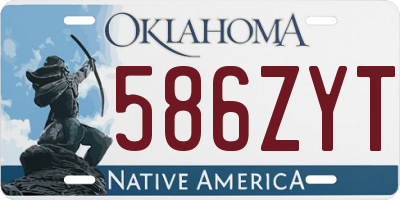 OK license plate 586ZYT