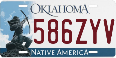 OK license plate 586ZYV