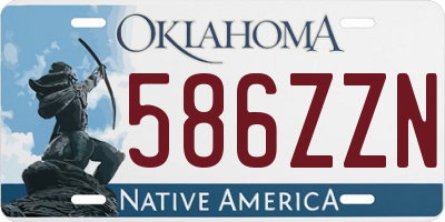 OK license plate 586ZZN