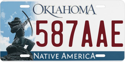 OK license plate 587AAE